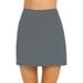IDALL Tennis Skirt Mini Skirt Womens Casual Solid Tennis Skirt Yoga Sport Active Skirt Shorts Skirt Pencil Skirt Summer Skirts A Line Skirt Gray Dress M