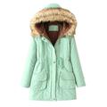 LAWOR Womens Warm Long Coat Hoodies Jacket Slim Winter Parkas Outwear Tops With Pockets