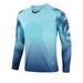 Doomiva Kids Boys Soccer Jersey Long Sleeve Padded Goalie T-shirt Football Training Top Shirts Sky Blue 11-12