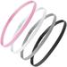 Thin Elastic Sports Headbands - Non-Slip Athletic Headbands for Women Men Boys Girls Kids - 4 Pack Mini Silicone Headbands Great for Workouts (Pink White Black