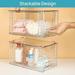 2 Pack Large Stackable Storage Drawers Clear Acrylic Drawer Organizers with Handles Easily Assemble for Bathroom Kitchen Undersink Cabinet Closet Makeup Pantry organization and Storage