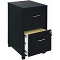 YFBOOLIFE Scranton & Co 18 Deep 2 Drawer Mobile Smart File Cabinet in Black