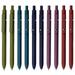 UIXJODO Gel Pens 10 Pcs 0.5mm Black Ink Pens Fine Point Smooth Writing Pens with Silicone Grip High-End Series Metal Clip Retractable Pens for Journaling Note Taking (10 Pcs Vintage)