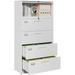4 Drawer+1storage Compartment Lateral File Cabinet Metal Filing Storage Cabinet with Lock Office Home File Cabinet for A4 Legal/Letter Size Assembly Required (4+1 Drawers-Lateral White)