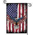 Patriotic Outdoor Flag Independence Day American Yard Flag Small Double Sided Party Flag Home Farm Decor 12 x 18 (Love-Heart America Flag)