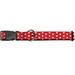 Disney Pet Collar Dog Collar Plastic Buckle Minnie Mouse Polka Dot Mini Silhouette Red White 11 to 16.5 Inches 1.0 Inch Wide