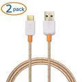 Cable Matters 2_Pack USB Type C (USB_C) to Type A (USB_A) Cable with Braided Jacket in Gold 6.6 Feet