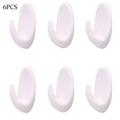 6PCS Strong Self Adhesive Door Wall Hangers Bathroom Towel Hanger Rails Home Key Wall Hanging Hooks White