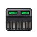 Intelligent Battery Charger Recharger Portable+charger USB Chargers Smart LCD 8 Slots