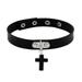Soug New Gothic PU Leather Cross Necklace Black Neck Necklace Y4 Hot New