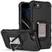 iPhone SE 2022 Case (3rd Gen)/iPhone SE 2020 Case/iPhone 8 Case/iPhone 7 Case Ring Holder Stand Rugged Hybrid Heavy Duty Cover All-inclusive Phone Case for iPhone 4.7 inch Black