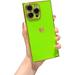 Square iPhone 14 Pro Case Cute Cases Full Camera Protection Reinforced Corners TPU Cushion Shockproof Edge Bumper Cover iPhone 14 Pro Phone Case [6.1 inches] -Fluorescent Green