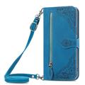 Hee Hee Smile Phone Case for Nokia C35 With Long Lanyard Case Zipper Leather Wallet Shell Zipper Wallet Flip Case Phone Cover Wrist Strap