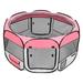 Anvazise 45 Portable Foldable 600D Oxford Cloth & Mesh Pet Playpen Fence with Eight Panels Pink