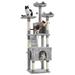 72in Cat Tree for Indoor Cats Multi-Level Cat Tower Cat Condo with Scratching Posts 3 Perches Cat Furniture Activity Center Play House for Cats Kitten Light Gray
