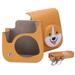 PU Vintage Camera Bag Single Shoulder Messenger Storage Packet Fit for mini11 CamerasYellow Dog