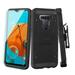 LG K51 Phone Case Shockproof Full-Body Heavy duty PC & Soft TPU Inner Armor Swivel Belt Clip Combo Holster Heavy Duty protective Case with Kickstand & Screen Protector BLACK Cover for LG K51 (2020)