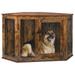 Corner Dog Crate Furniture 44/52inch Wooden Dog Kennel Furniture with Mesh Decorative Wood Dog House for Indoor use Dog Crate for Small/Medium/Large Dog Perfect for Limited Room