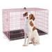 42 Inch Extra Large Dog Crate Heavy Duty Dog Crates for Large Dogs Metal Wire Folding Dog Cage with Removable Trays Locks Double-Door Divider Panel Handle XL Dog Crate Pet Crate (42 in Pink)