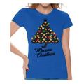 Awkward Styles Ugly Christmas Shirts for Women Xmas Meowee T-Shirt Cat Tree