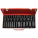Impact Socket Set 1/2 Inch Drive 35 Piece Deep and Shallow Sockets 6-Point Hex Socket 1/2 Inches Drive Metric Socket Set Impact 8mm to 32mm with Metal Carrying and Storage Case