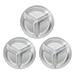 3 Pcs Stainless Steel Round Dish Food Container Soy Sauce Dishes Flatware Vinegar Sushi Three-grid Plates Bowl