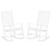 Zimtown 2 Pack Wooden Rocking Chair Wood Rocker Patio Chair Wooden Rocker Wood Chair for Outdoors and Indoors Patio Lawn Yard White