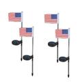 SLYNSHome Clearance 4Pcs American Flag Solar Garden Stake Lights LED Landscape Light Waterproof Outdoor Lighted USA Flag Lights for Garden YardIndependence Day Memorial Day