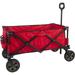 HElectQRIN Collapsible Folding Outdoor Utility Wagon Garden Portable Hand Cart for Shopping Beach Camping Sports (Red)