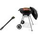 BBQ Kettle Charcoal Grill Outdoor Portable Grill (18 Black) with a 2 in 1 BBQ Grill Brush Scraper 8 Tool