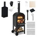 YeSayH Outdoor Pizza Oven Wood Fired Pizza Oven for Outside Patio Pizza Grill with Pizza Stone Pizza Peel and Waterproof Cover for Backyard Camping