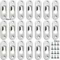 30 Pieces Metal Keyhole Hangers 45mm x 16mm with 60 Keyhole Screws Hanging Fasteners for Hanging Interior Wall Cabinet Mirrors and Picture Frames - Silver