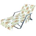 Boho Chaise Lounge Chair Cover Microfiber Beach Bath Towel with Side Pockets