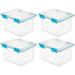 19334304 32 Quart Gasket Box with Clear Base and Lid (4 Pack)