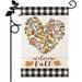 Welcome Fall Garden Flag Happy Fall Harvest Thanksgiving Garden Flag Double Sided Autumn Elements Heart Garden Flag Yard Outdoor Decoration