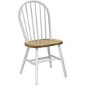 SPBOOMlife Farmhouse Dining Chair Natural Wood Patio Chair with Spindle Back White