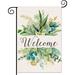 Spring Decor Garden Flag 12.5x18 Inches Floral Leaves Welcome Flag Vertical Double Sided Outdoor Spring Decoration Farmhouse Small Flag for Yard Lawn Home Decor (12.5 x18 )