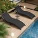 YFENGBO Patio Chaise Lounge Set 3 Pieces Outdoor Lounge Chair Outdoor Wicker Lounge Chairs with Table Folding Chaise Lounger for Poolside Backyard Porch Black
