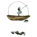 JWDX Wind Chimes Fishing Man Wind Chime Spoon Fish Sculptures Windchime Indoor Outdoor Home Garden Decor Hanging Ornament Gifts Wind Chime Supplies Wind Chime Stand Small Wind Chimes Beach Wind
