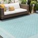 Alise Rugs Exo Coastal Diamond Indoor/Outdoor Area Rug Aqua/Cream 2 x 3 2 x 3 Accent Outdoor Indoor Entryway Bathroom Dining Room Rectangle