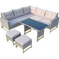 VIXLON Patio Furniture Sets Outdoor Furniture Conversation Set (Upgraded Version Metal Base Patio Furniture Sets 6-Piece)