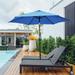 Gymax 9 ft Outdoor Patio Market Table Umbrella Garden Yard w/ Crank 6 Ribs Blue