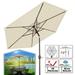 Sunrise 8 Outdoor Patio Umbrella Garden Parasol Market Sunshade with Tilt and Crank 6 Ribs (Ecru)