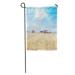 LADDKE Sand Beach and Sun in Blue Sky Focus on Bottom Garden Flag Decorative Flag House Banner 12x18 inch