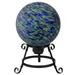 Northlight Swirled Pattern Outdoor Garden Gazing Ball - 10 - Green and Blue