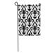 LADDKE Abstract Floral Fleur De Lis Royal Black Lily Pattern White Garden Flag Decorative Flag House Banner 28x40 inch