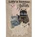 Evergreen Burlap Garden Flag - Life s Better with Cat Friends High Quality Durable Burlap Decorative Seasonal Flag Size - 12.5 x 18