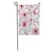 LADDKE Green Pattern Watercolor Pink Flowers and Berries Small Little Floral Garden Flag Decorative Flag House Banner 28x40 inch