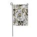 LADDKE Silver Black with Gold Skull and Rose Flowers on White Death Floral Halloween Garden Flag Decorative Flag House Banner 12x18 inch