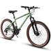 Imerelez Mountain Bike - 24 Inch Wheels 21-Speed Men s Women s Trail Commuter City Mountain Bike Carbon Steel Frame Disc Brakes Thumb Shifter Front Fork Bicycles (Green)